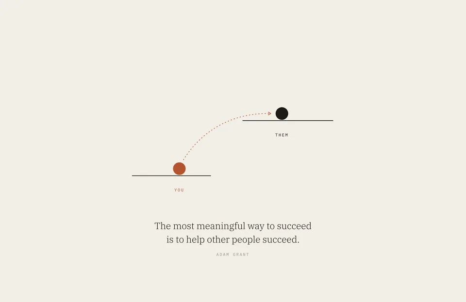 &ldquo;The most meaningful way to succeed is to help other people succeed.&rdquo; Adam Grant